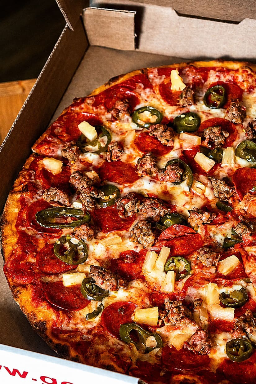 A loaded pie in an open Good Side box